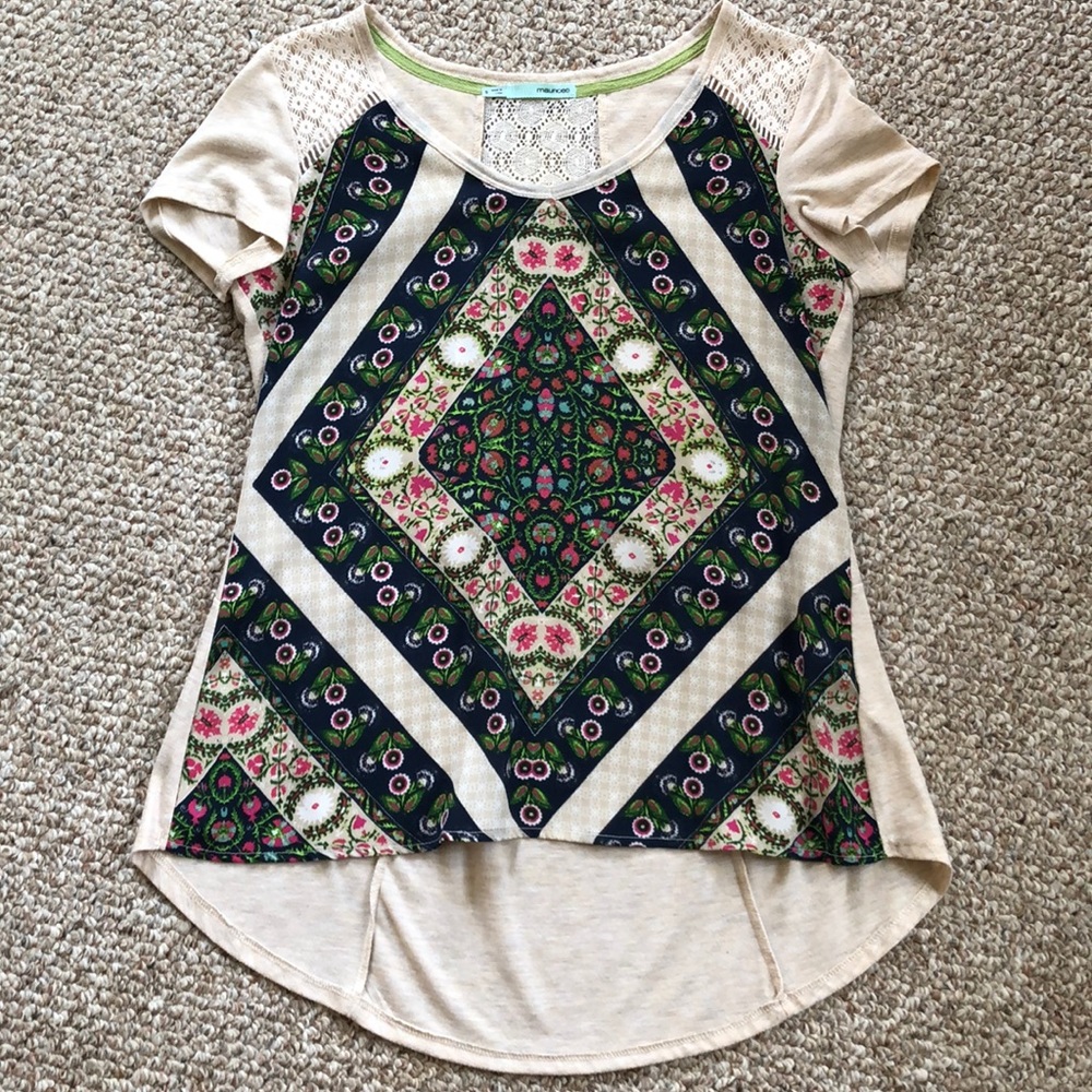 Floral Patterned Beige Top